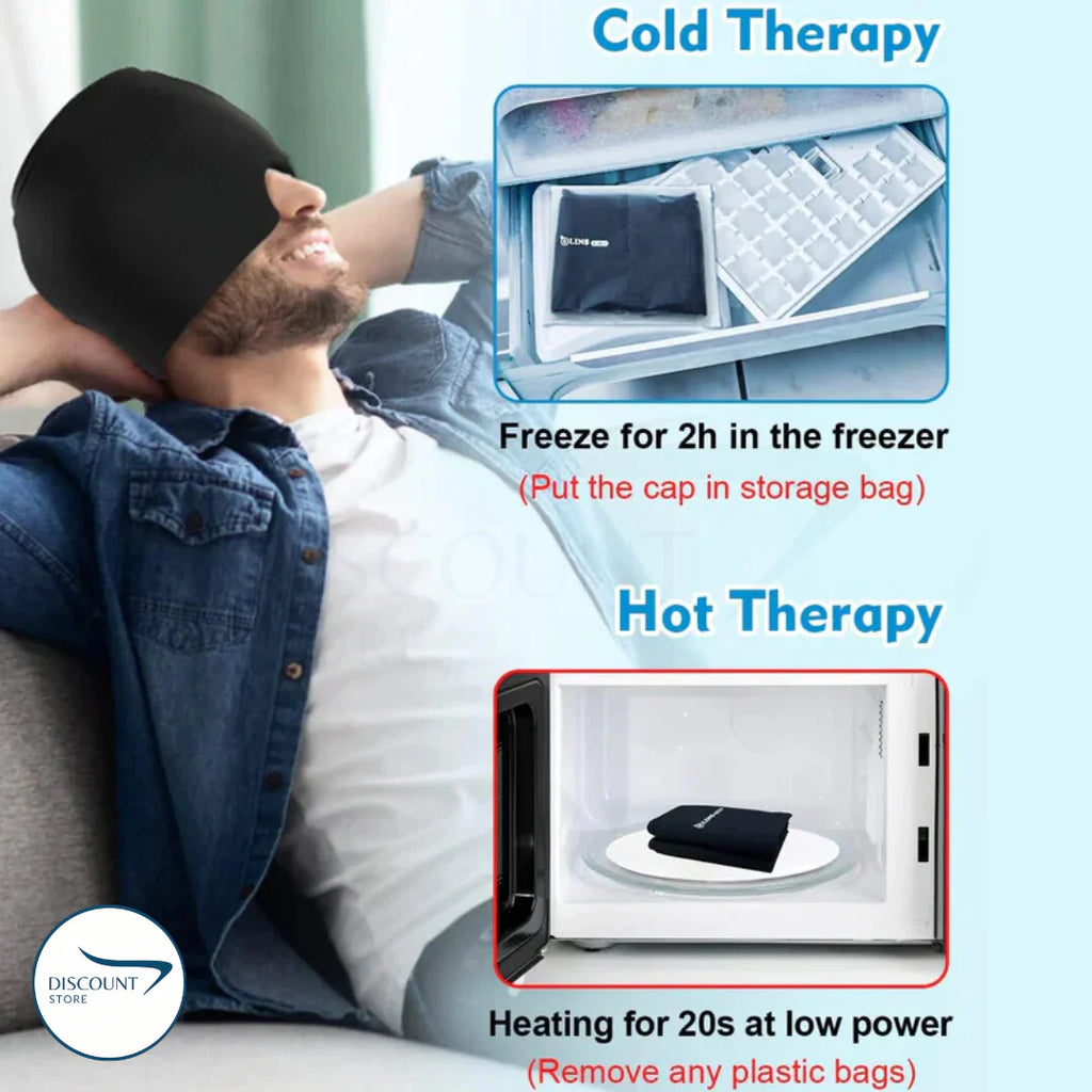 Migraine Relief Cap – Hot & Cold Therapy for Headache & Stress Relief