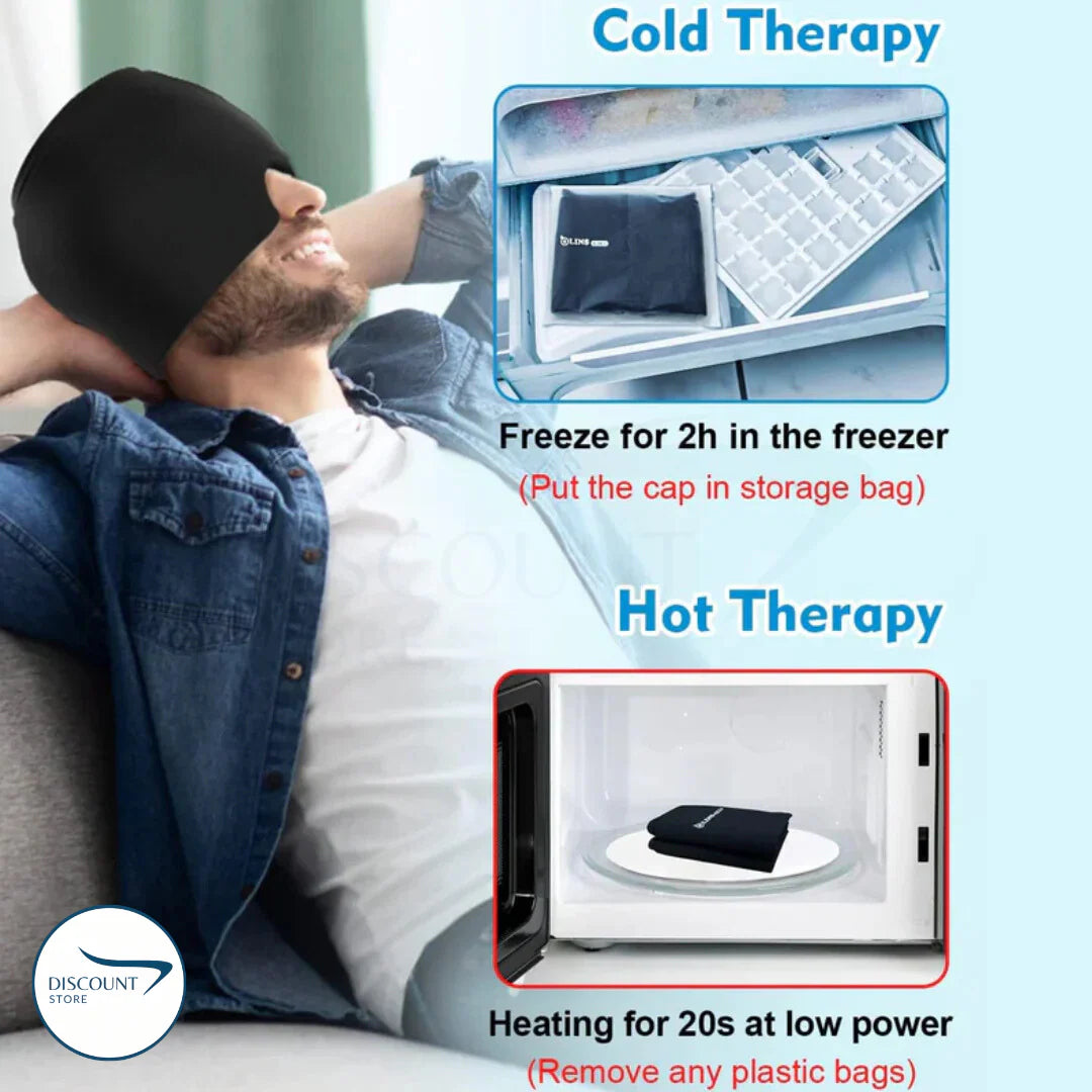 Migraine Relief Cap – Hot & Cold Therapy for Headache & Stress Relief